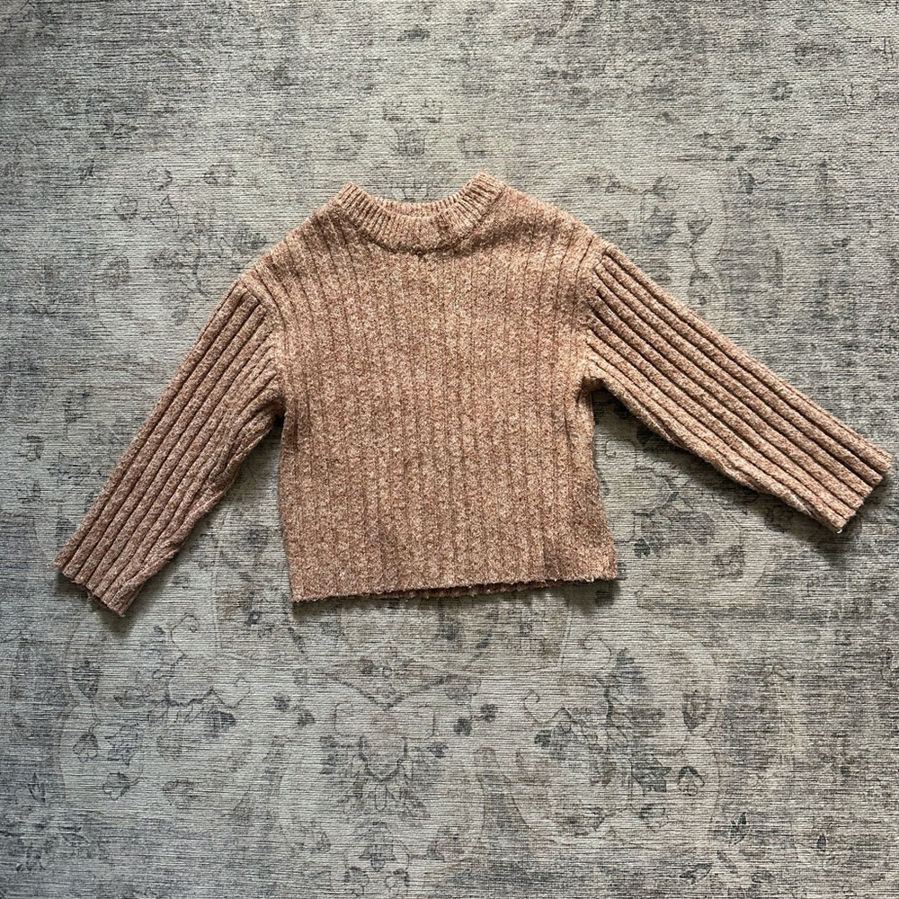 Zara Tan Ribbed Knit Sweater